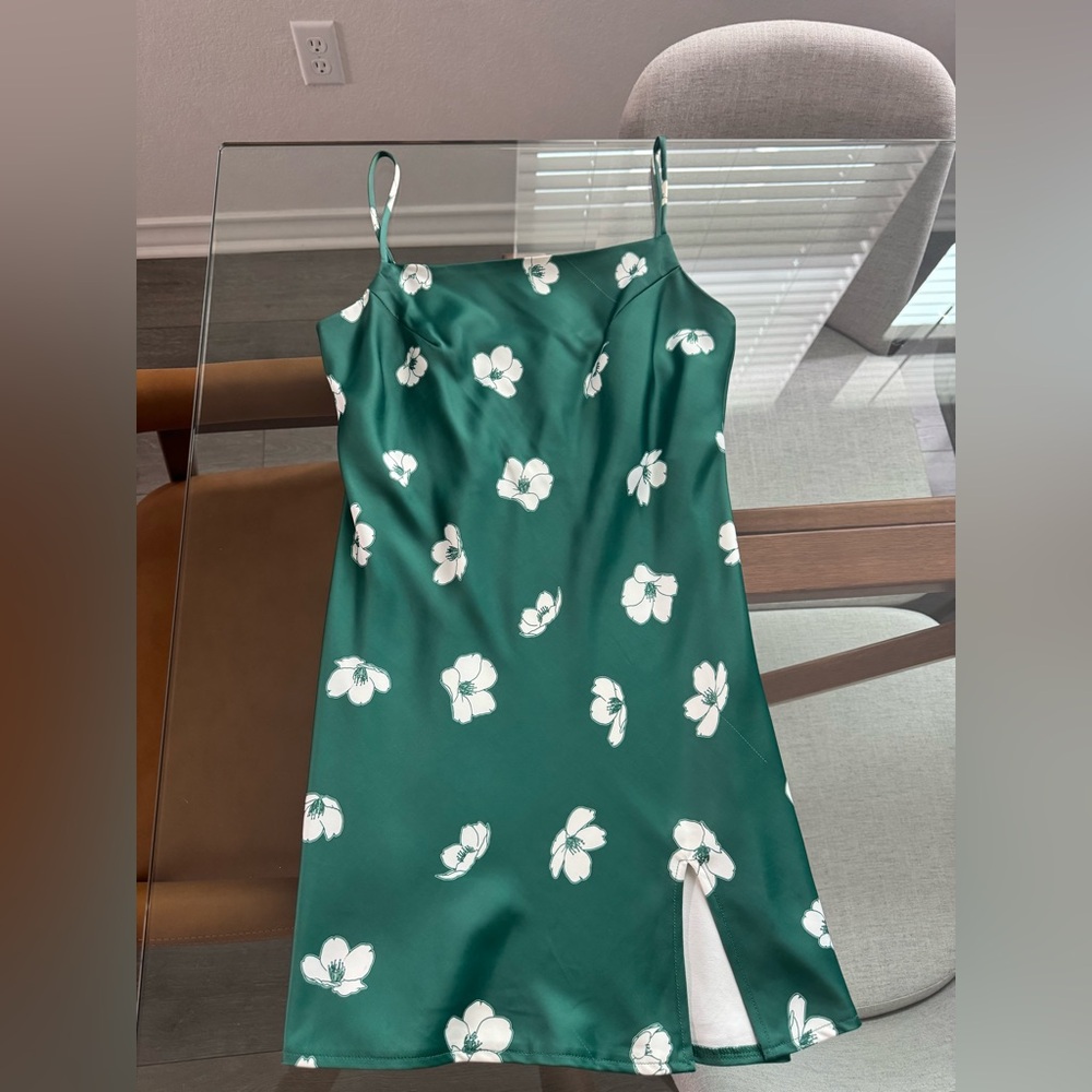 Floral Green Slip Dress- Princess Polly